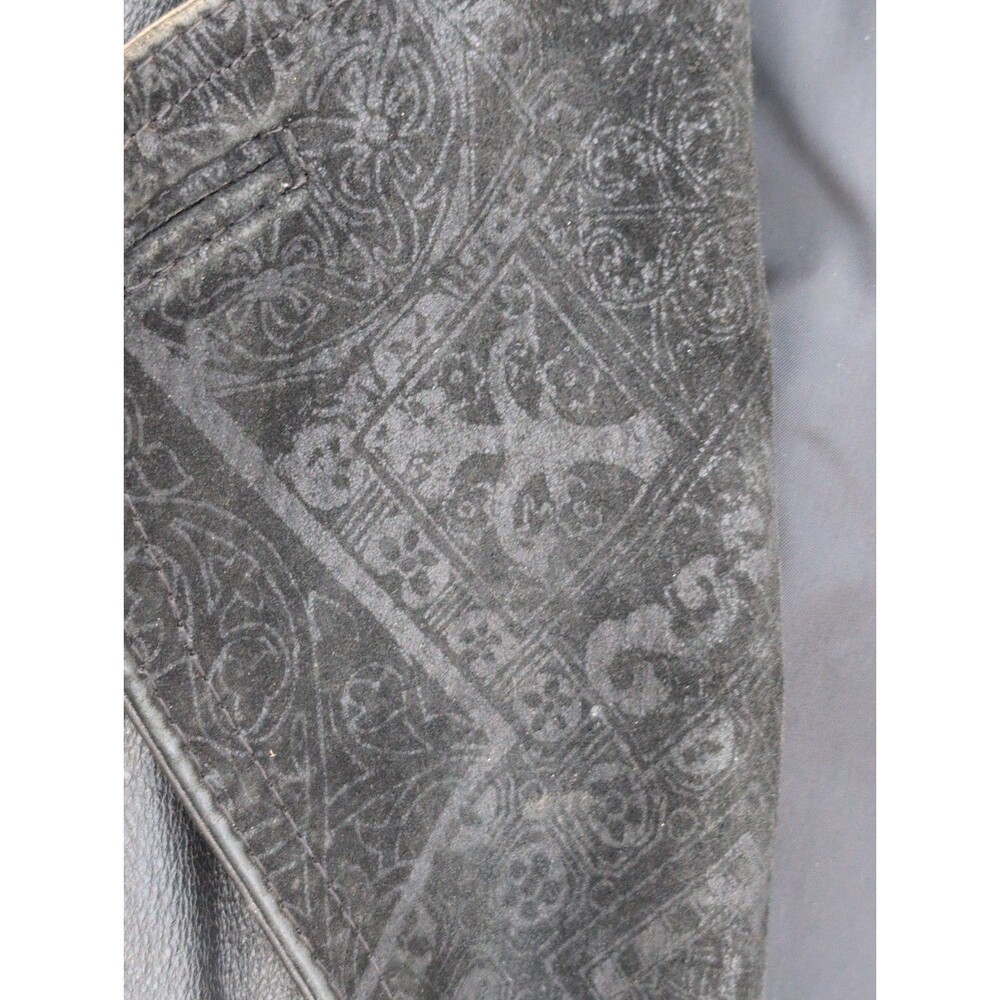 Vintage Womens Wilson Double Breasted Suede Paisley Leather Long Jacket 80s L - Picture 3 of 13